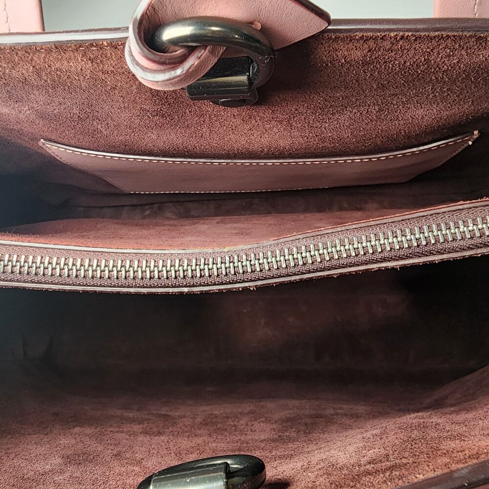 Coach 22821 Cooper Carryall Gunmetal Dusty Pink Glovetanned Leather - Picture 6 of 8